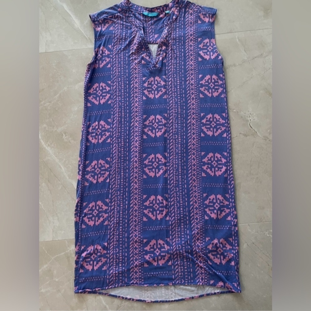Tori Richard Dress Size Small Pink Purple Sleeveless Modal Spandex Pullover - Picture 1 of 8